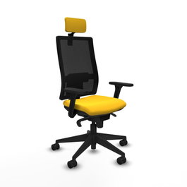PIQUERAS Y CRESPO Silla de oficina Horna con Mecanismo Sincro, Amarillo y Negro