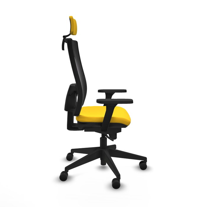 PIQUERAS Y CRESPO Silla de oficina Horna con Mecanismo Sincro, Amarillo y Negro
