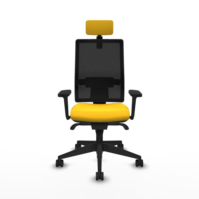PIQUERAS Y CRESPO Silla de oficina Horna con Mecanismo Sincro, Amarillo y Negro