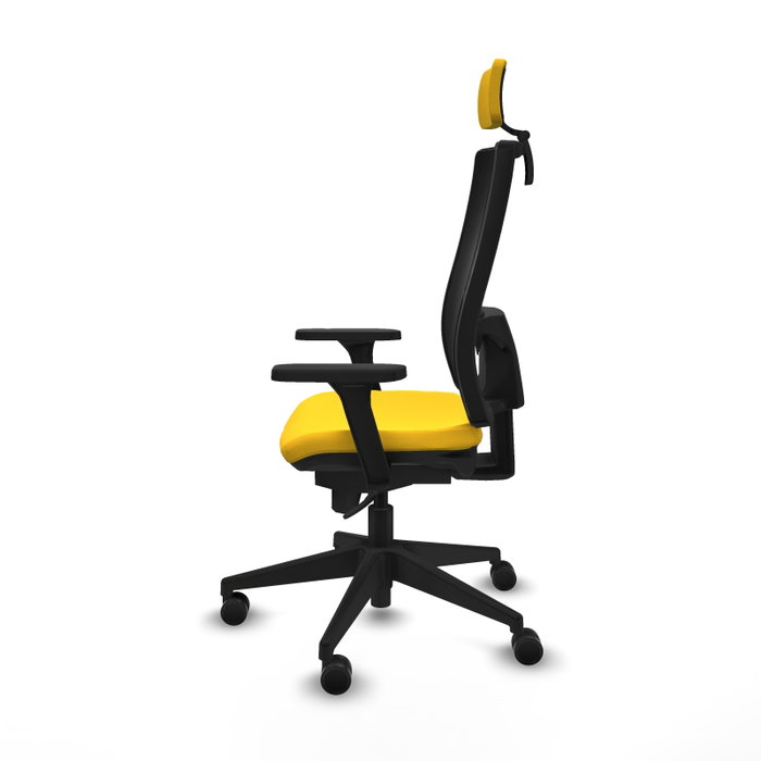 PIQUERAS Y CRESPO Silla de oficina Horna con Mecanismo Sincro, Amarillo y Negro