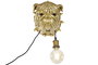 DKD Home Decor Lámpara Aplique Bulldog Dorado en Resina