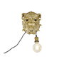 DKD Home Decor Lámpara Aplique Bulldog Dorado en Resina
