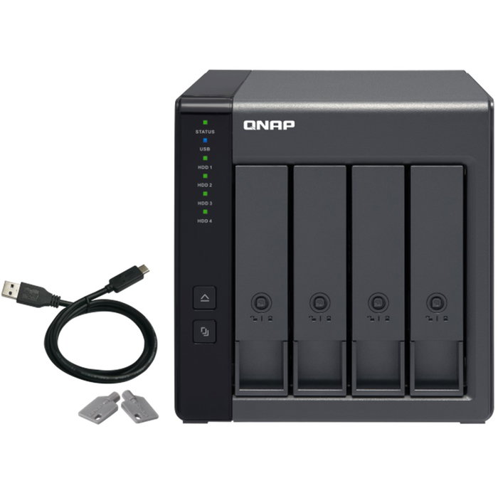 QNAP Caja de Expansión de Almacenamiento RAID TR-004 USB 3.2 Gen 1 para 4 Unidades SATA HDD/SSD de 3.5/2.5 Pulgadas