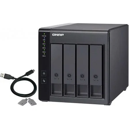 Qnap TR-004 Caja de Expansión RAID USB 3.2 Gen 1 de 4 Bahías para HDD/SSD 2.5" y 3.5" Formato Torre