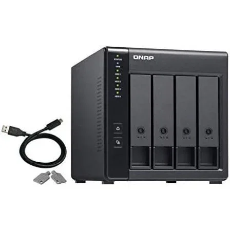Qnap TR-004 Caja de Expansión RAID USB 3.2 Gen 1 de 4 Bahías para HDD/SSD 2.5" y 3.5" Formato Torre