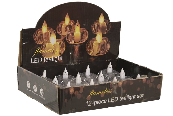 DKD Home Decor Decoracion Luminosa Basicos Transparente 5 x 5 x 5 cm (12 Unidades) Led Plastico