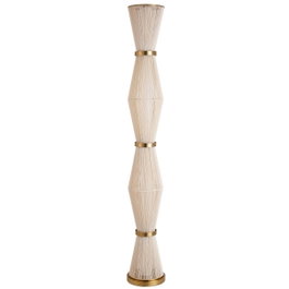 DKD Home Decor Lámpara de Pie Algodón y Metal Crudo/Dorado
