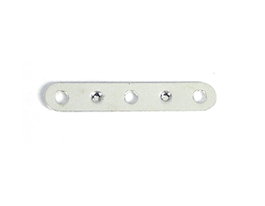 Innspiro Barra espaciadora metálica plateada 20x4mm con 3 agujeros