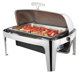 OYV ECO CATER Chaffing Dish Eléctrico Rolltop GN 1/1 - 13.5 litros, 64.5x35x44 cm, 0.9 kW, Para Buffet y Exposición