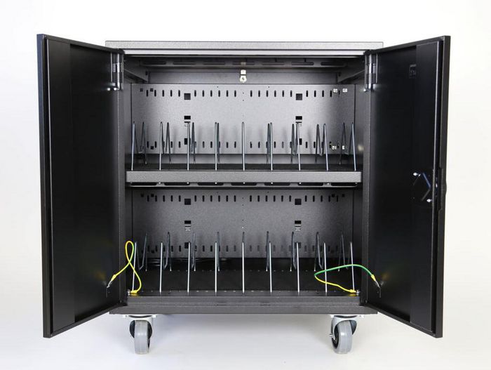 Leba NoteCart Flex 16 Carrito de carga móvil para 16 dispositivos, tablets, portátiles y Chromebooks