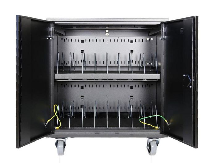 Leba NoteCart Flex 16 Carrito de carga móvil para 16 dispositivos, tablets, portátiles y Chromebooks