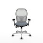 PIQUERAS Y CRESPO Silla de oficina Jorquera Gris y Blanca con Brazos 3D