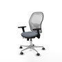PIQUERAS Y CRESPO Silla de oficina Jorquera Gris y Blanca con Brazos 3D