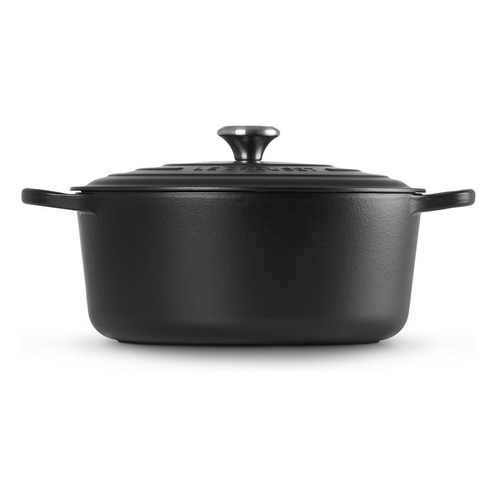 Le Creuset Signature Brasera Redonda 30 cm, 8.1 L, Hierro Fundido Esmaltado, Negro - Hecho en Francia