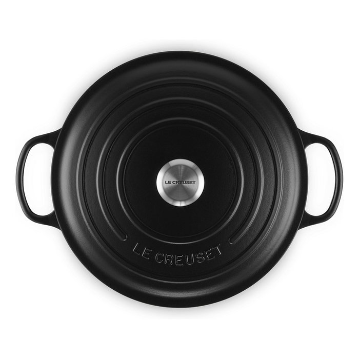 Le Creuset Signature Brasera Redonda 30 cm, 8.1 L, Hierro Fundido Esmaltado, Negro - Hecho en Francia