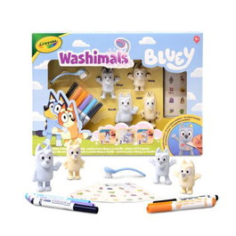 CRAYOLA Washimals Bluey Set de 4 Mascotas con Stickers