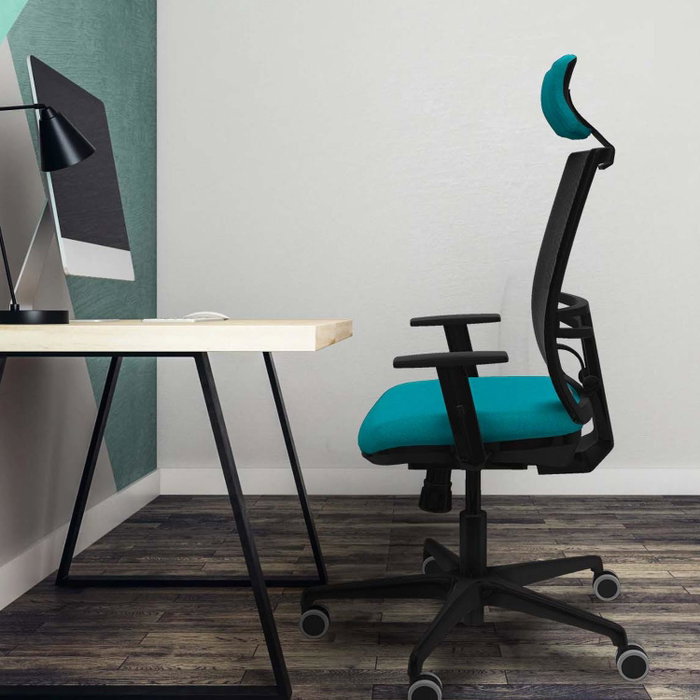 PIQUERAS Y CRESPO Silla de oficina Yunquera con mecanismo Sincro, Verde esmeralda y Negro PIQUERAS Y CRESPO Silla de oficina Yunquera con mecanismo Sincro, Verde esmeralda y Negro
