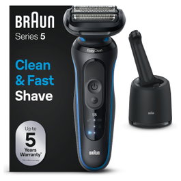 Braun Series 5 52-B7000cc Black/Blue, Afeitadora Eléctrica para Hombre con SmartCare Centre y Carga Rápida