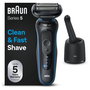 Braun Series 5 52-B7000cc Black/Blue, Afeitadora Eléctrica para Hombre con SmartCare Centre y Carga Rápida