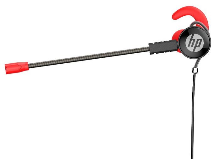 HP Auricular Gaming con Doble Micrófono Extraíble y Control de Volumen - Rojo