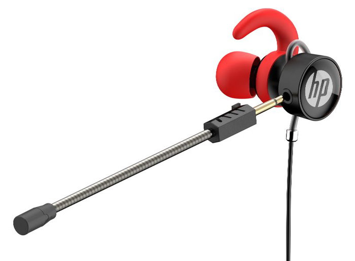 HP Auricular Gaming con Doble Micrófono Extraíble y Control de Volumen - Rojo