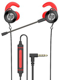 HP Auricular Gaming con Doble Micrófono Extraíble y Control de Volumen - Rojo