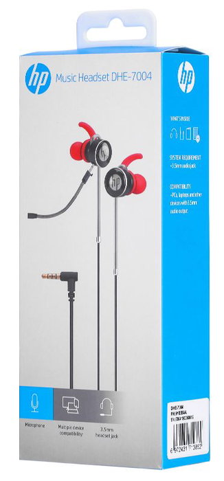 HP Auricular Gaming con Doble Micrófono Extraíble y Control de Volumen - Rojo