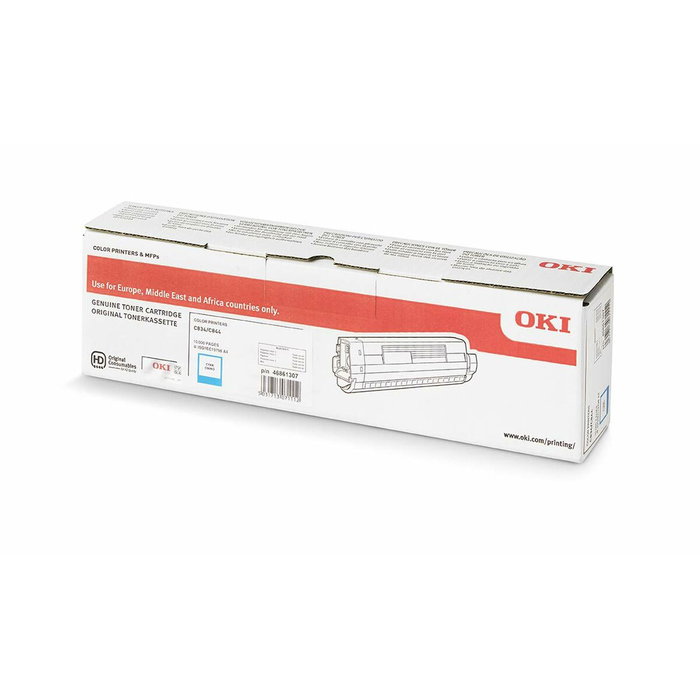 Oki 46861307 Cartucho de Tóner Cian Original para C834 y C844 series