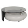 DKD Home Decor Mesa de Centro de Cristal y MDF Negro y Blanco Roto