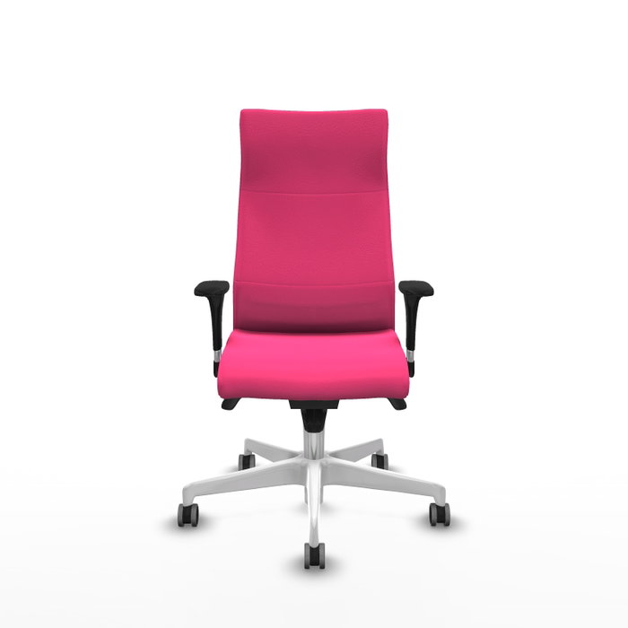 PIQUERAS Y CRESPO Sillón Albacete Rosa con Mecanismo Sincro y Base Blanca