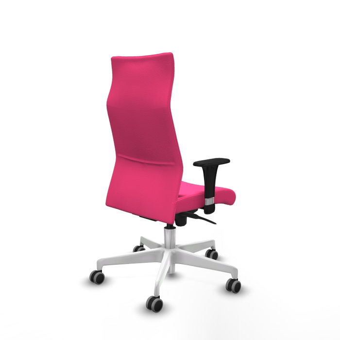 PIQUERAS Y CRESPO Sillón Albacete Rosa con Mecanismo Sincro y Base Blanca