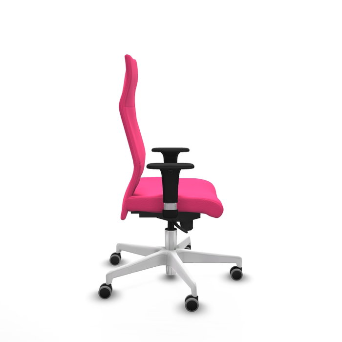 PIQUERAS Y CRESPO Sillón Albacete Rosa con Mecanismo Sincro y Base Blanca