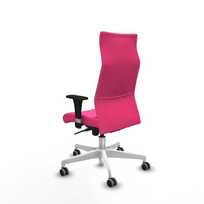 PIQUERAS Y CRESPO Sillón Albacete Rosa con Mecanismo Sincro y Base Blanca