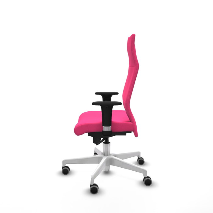 PIQUERAS Y CRESPO Sillón Albacete Rosa con Mecanismo Sincro y Base Blanca