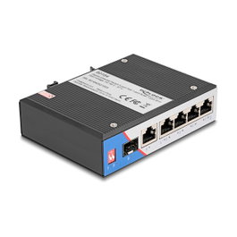 DeLOCK 80164 Switch Gigabit Ethernet Industrial 4 Puertos PoE+ 1 Puerto SFP