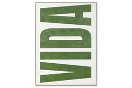 DKD Home Decor Cuadro Lienzo Vida Pintado a Mano Verde y Beige