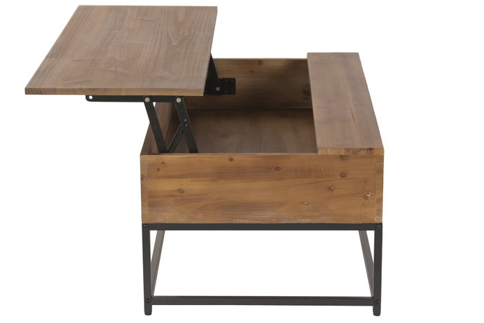 DKD Home Decor Mesa de Centro Plegable de Abeto y Hierro