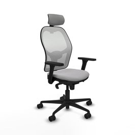 PIQUERAS Y CRESPO Silla de oficina Jorquera con mecanismo sincro, Gris claro/Blanco