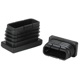Conteras Rectangular Estriada 80x40 Int. Negra