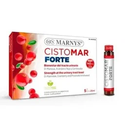 Marnys Cistomar Forte 5 Viales con D-Manosa, Arándano Rojo y Zinc para el Bienestar del Tracto Urinario - Complemento Alimenticio Vegano