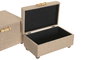DKD Home Decor Set de 2 Cajas de Madera y Fibra Natural 30x20x16,5 cm