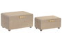 DKD Home Decor Set de 2 Cajas de Madera y Fibra Natural 30x20x16,5 cm