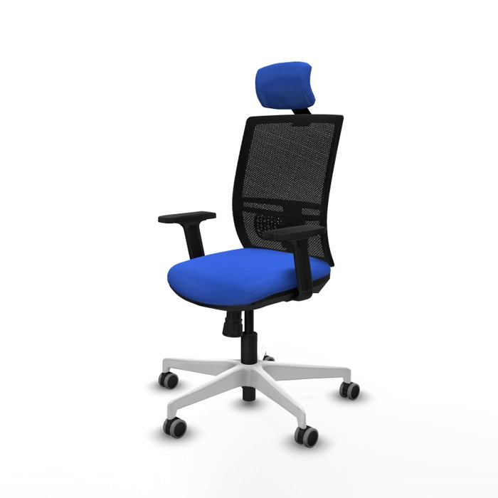 PIQUERAS Y CRESPO Silla de oficina Yunquera con mecanismo Sincro, Azul y Negro