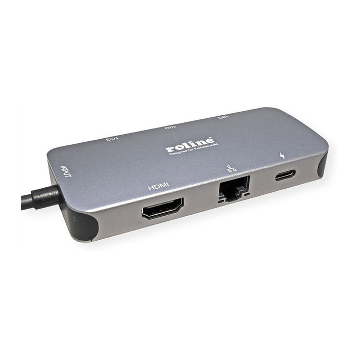 ROLINE 12.02.1121 Dockingstation Multiport USB Tipo C con HDMI, LAN y USB 3.2 Gen 2