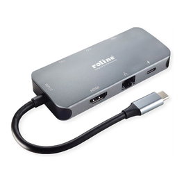 ROLINE 12.02.1121 Dockingstation Multiport USB Tipo C con HDMI, LAN y USB 3.2 Gen 2