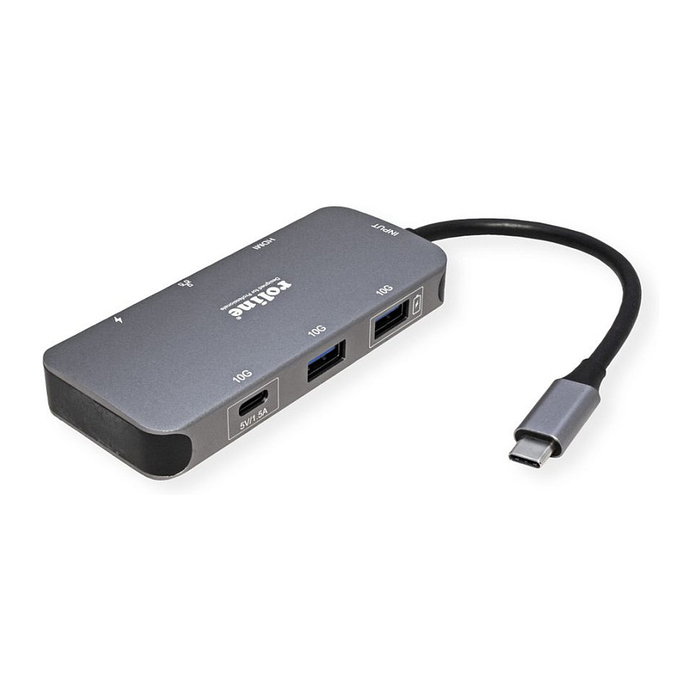 ROLINE 12.02.1121 Dockingstation Multiport USB Tipo C con HDMI, LAN y USB 3.2 Gen 2