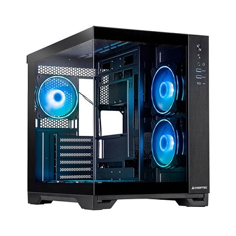 Chieftec Visio GM-30B-TG-OP Negro Cubo PC con Panel de Vidrio Templado y Iluminación Multi