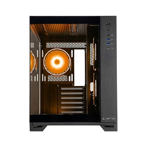 Chieftec Visio GM-30B-TG-OP Negro Cubo PC con Panel de Vidrio Templado y Iluminación Multi