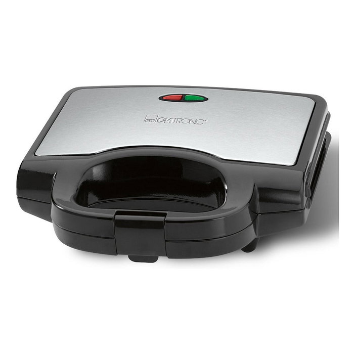 CLATRONIC ST 3778 Sandwichera de 2 compartimentos, negro e inox