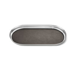 Georg Jensen Bandeja Manhattan Acero y Piel 35x18 cm